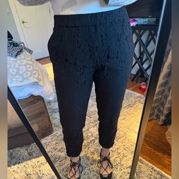 J Crew Easy Pant in black lace - Picture 4 of 6